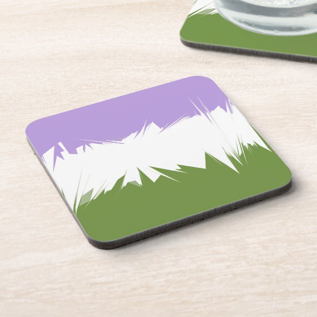 Funky Spiky ZigZag Abstract Genderqueer Pride Flag Coaster (Left Side)