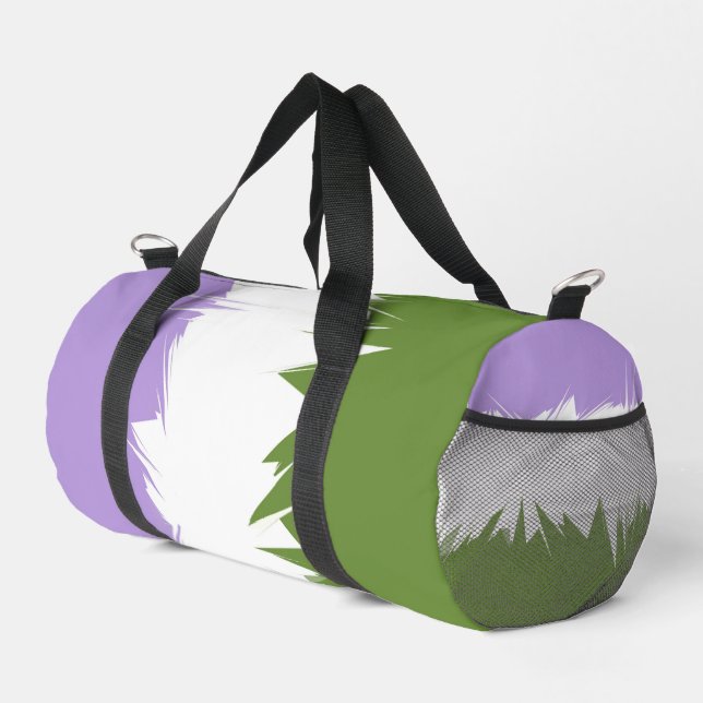 Funky Spiky ZigZag Abstract Genderqueer Pride Flag Duffle Bag (Right Corner)
