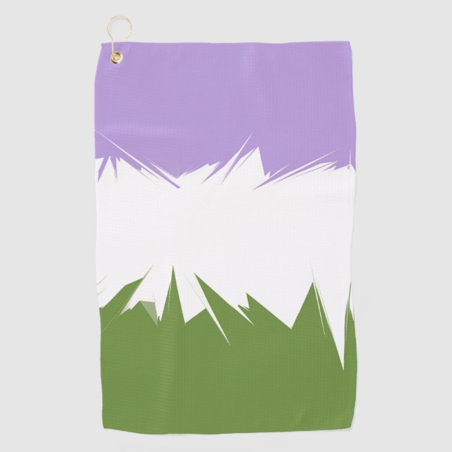 Funky Spiky ZigZag Abstract Genderqueer Pride Flag Golf Towel (Front)