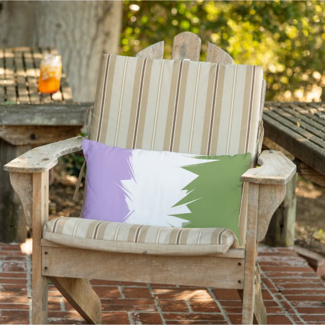 Funky Spiky ZigZag Abstract Genderqueer Pride Flag Lumbar Cushion (Chair)