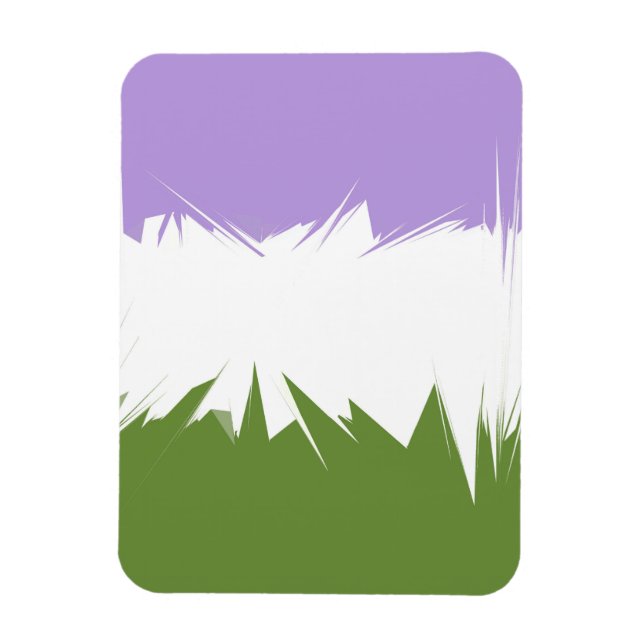 Funky Spiky ZigZag Abstract Genderqueer Pride Flag Magnet (Vertical)