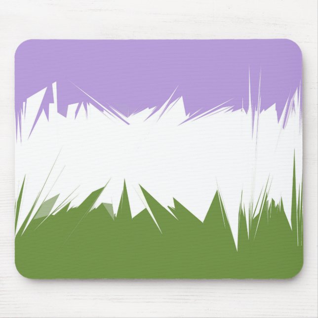 Funky Spiky ZigZag Abstract Genderqueer Pride Flag Mouse Pad (Front)