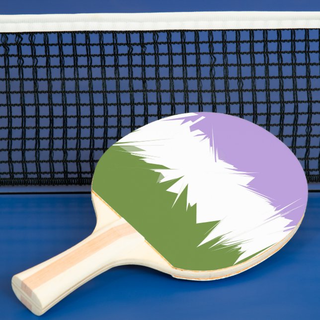 Funky Spiky ZigZag Abstract Genderqueer Pride Flag Ping Pong Paddle (Insitu)
