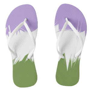 Funky Spiky ZigZag Abstract Genderqueer Pride Flag Thongs