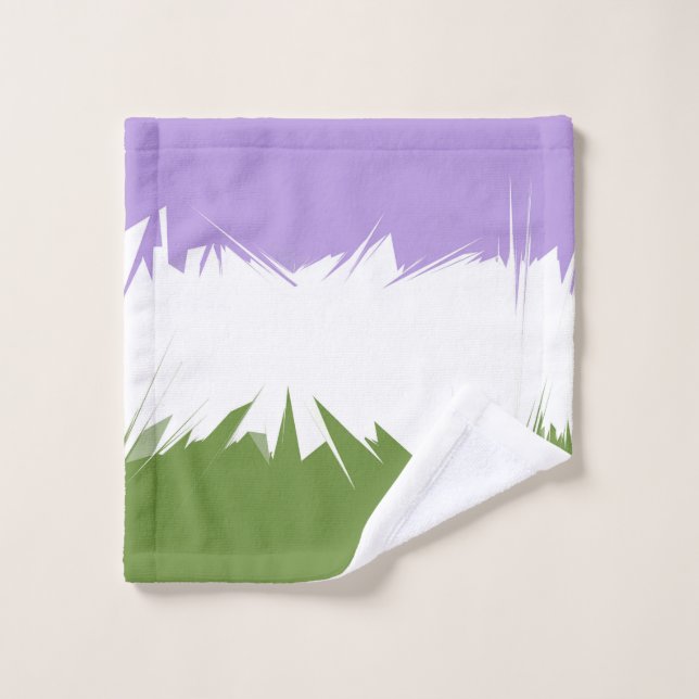 Funky Spiky ZigZag Abstract Genderqueer Pride Flag Wash Cloth (Wash Cloth)