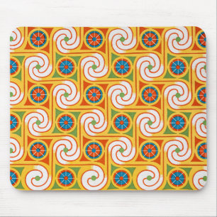 Funky Spiral 1970s Retro Fashion Swirl Mouse Pad