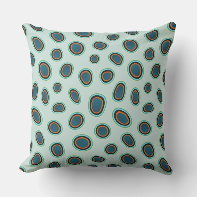 Funky Spots Mandarin Fish Print Throw Pillow (Front)