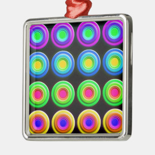 Funky Spunky Colour Circles Metal Ornament