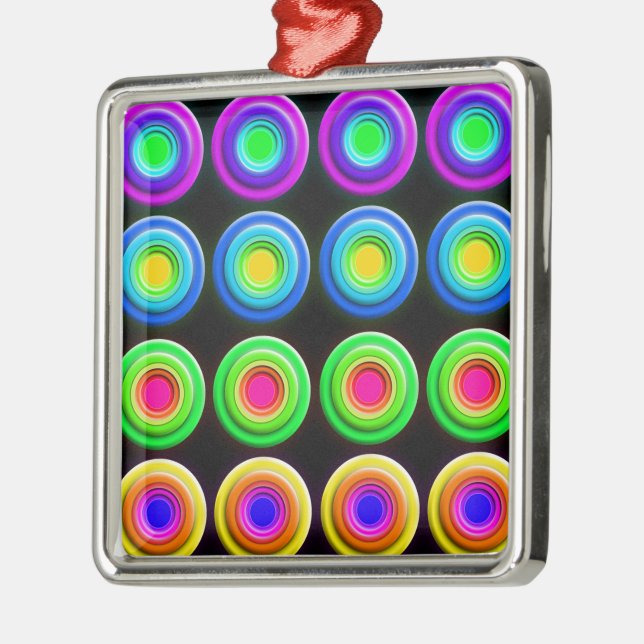 Funky Spunky Colour Circles Metal Ornament (Left)