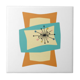 Funky Squeezed Rectangles Mid Century Modern Ceramic Tile