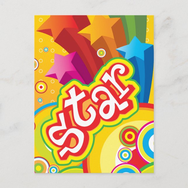 Funky Star Postcard (Front)