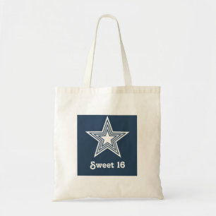 Funky Star Sweet 16 Swag Bag, Dark Blue Tote Bag
