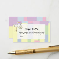 Funky Stork Cubism Handwritten Diaper Raffle