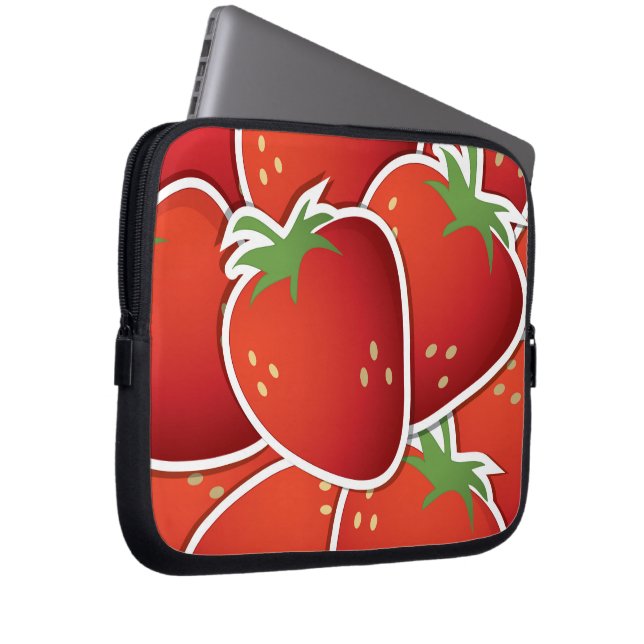Funky strawberries laptop sleeve (Front Right)