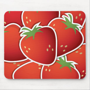 Funky strawberries mouse pad