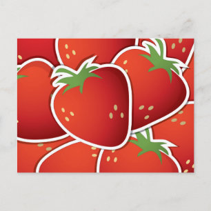 Funky strawberries postcard