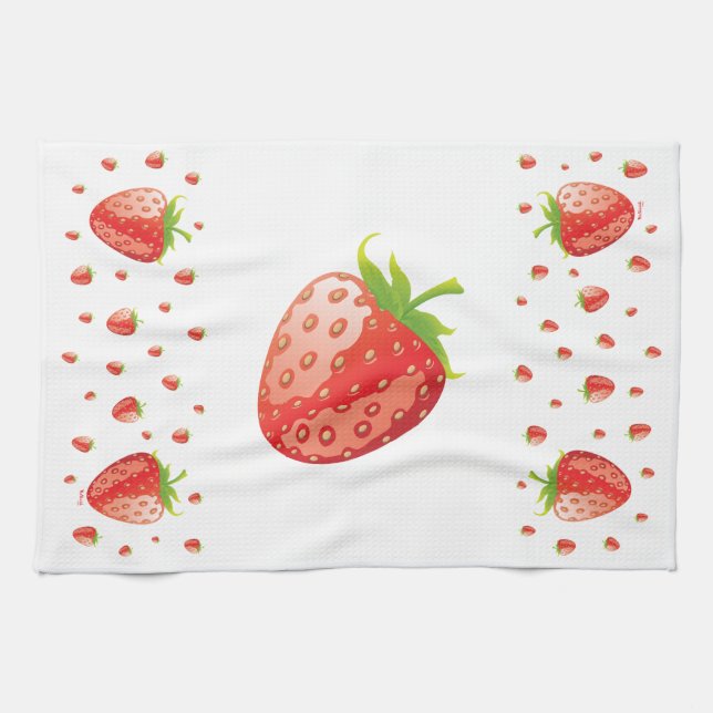 Funky Strawberry Tea Towel (Horizontal)