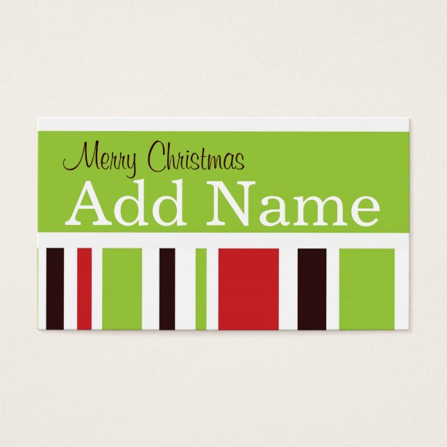 Funky Stripe Christmas Gift Tag (Front)