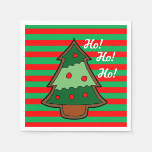 Funky Stripes and Christmas Tree Napkin