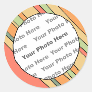Funky Stripes Custom Photo Sticker