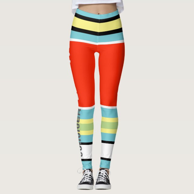 Funky Stripes Lines Winner Power Leggings (Front)