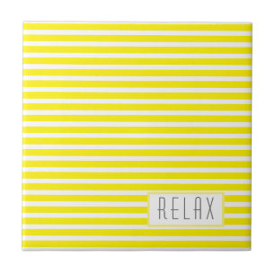 Funky Stylish Lines Stripes Relax Ceramic Tile