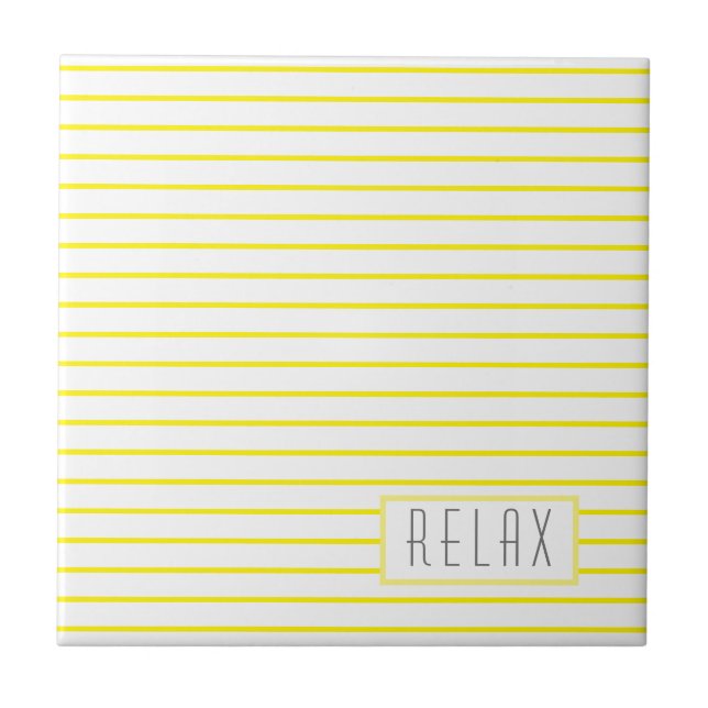 Funky Stylish Lines Stripes Relax Ceramic Tile (Front)