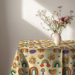 Funky Swirl Tablecloth Groovy 70s Dining Decor