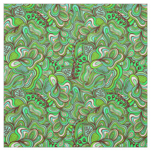 Funky Swirled Abstract Green Fabric