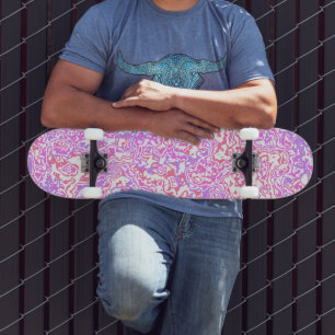 Funky Swirly Boho Hippie Colourful Abstract Marble Skateboard