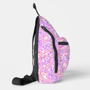 Funky Swirly Boho Hippie Colourful Abstract Marble Sling Bag