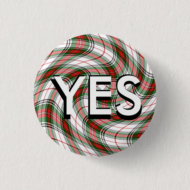 Funky Tartan Scottish Independence Pinback 3 Cm Round Badge (Front)