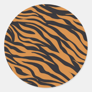 Funky Tiger Stripes Wild Animal Patterns Gifts Classic Round Sticker