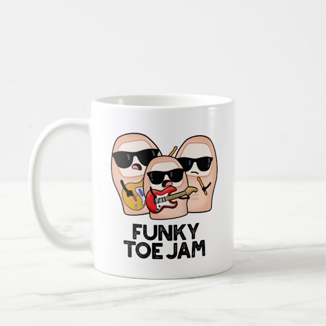 Funky Toe Jam Funny Music Pun  Coffee Mug (Left)