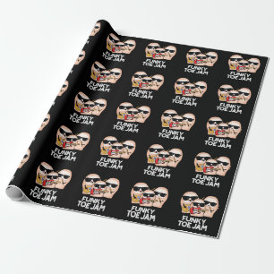 Funky Toe Jam Funny Music Pun Dark BG Wrapping Paper