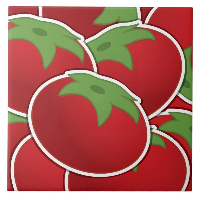 Funky tomato ceramic tile (Front)