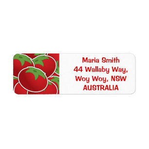 Funky tomato return address label