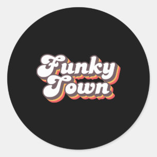 Funky Town Roller Disco Outfit Retro 70s Costume F Classic Round Sticker
