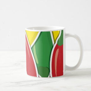 Funky traffic light chilli peppers coffee mug