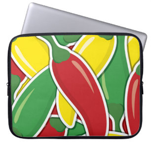 Funky traffic light chilli peppers laptop sleeve