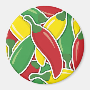 Funky traffic light chilli peppers magnet