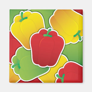 Funky traffic light peppers magnet