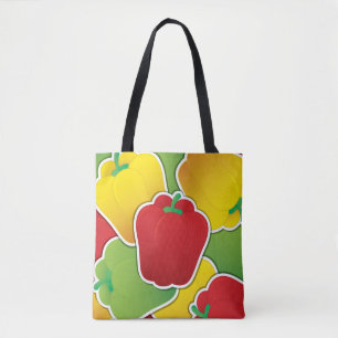Funky traffic light peppers tote bag