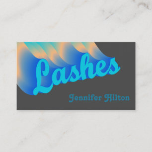 Funky trendy retro colorful lashes logo after care business card