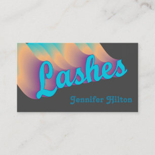 Funky trendy retro colourful lashes logo after car business card