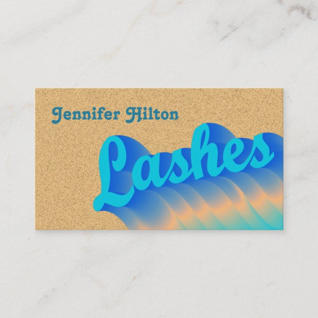 Funky trendy retro colourful lashes logo after car business card (Front)