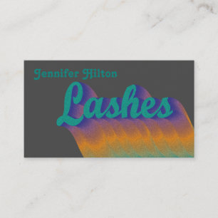 Funky trendy retro colourful lashes logo after car business card