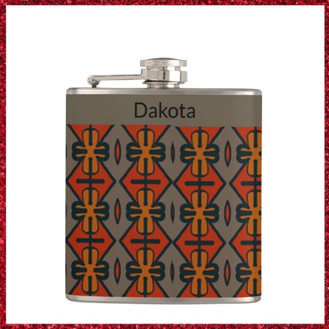 Funky Tribal Design Vinyl Wrapped Flask (Creator Uploaded)
