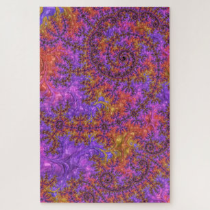 Funky Trippy Colourful Vibrant Spiralling Fractal Jigsaw Puzzle