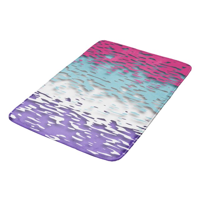 Funky Trippy Ripply Groovy Multisexual Pride Flag Bath Mat (Angled)